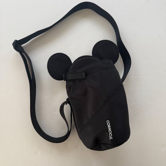 Disney Mickey Mouse Corkcicle Black Crossbody Bag Adjustable Strap Insulated Int - Picture 1 of 7